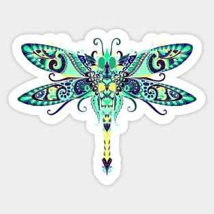 Beautiful Green and Blue Dragonfly Sticker